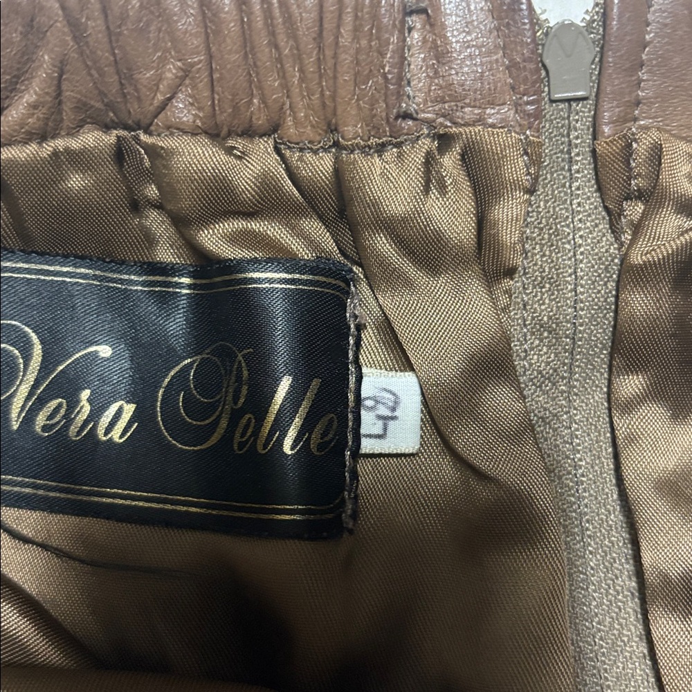Brown Leather Skirt - Picture 3 of 3